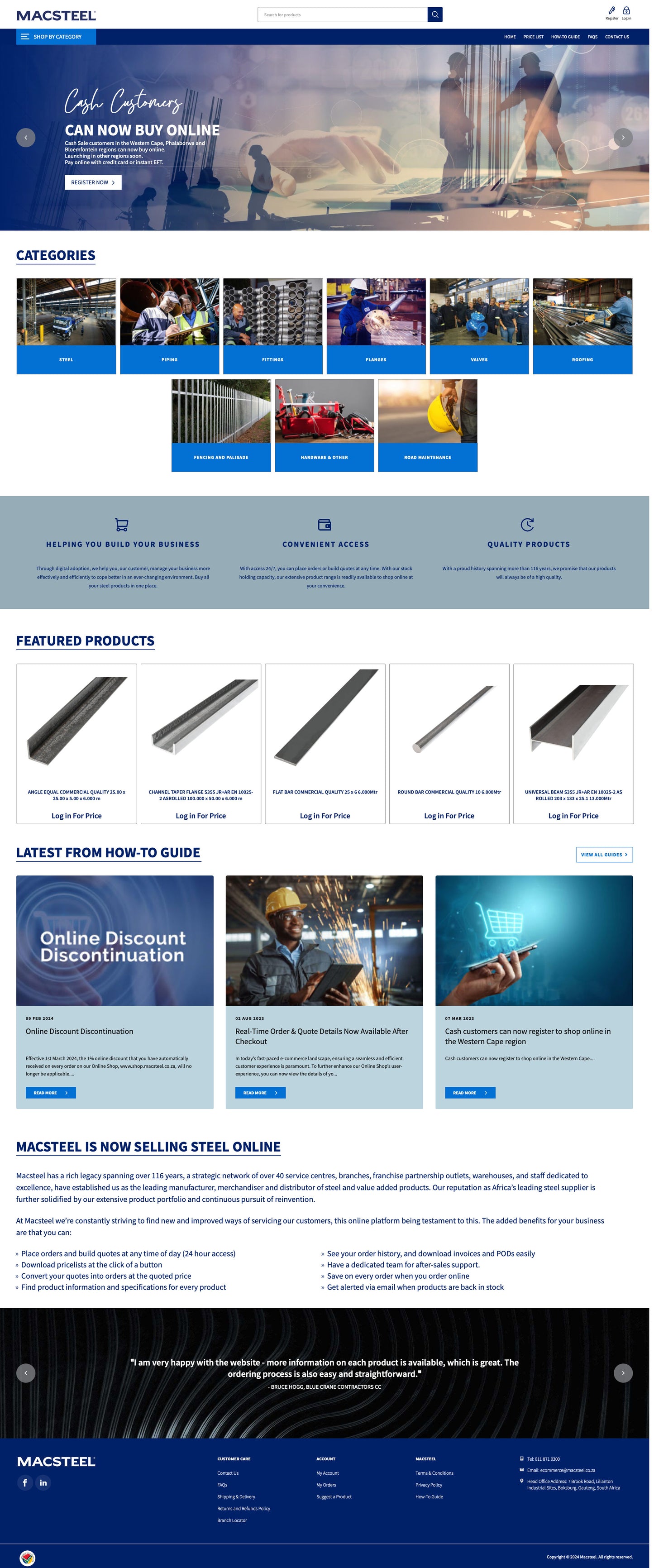 Steel Manufacturing: Inside Macsteel's B2B Ecommerce Platform