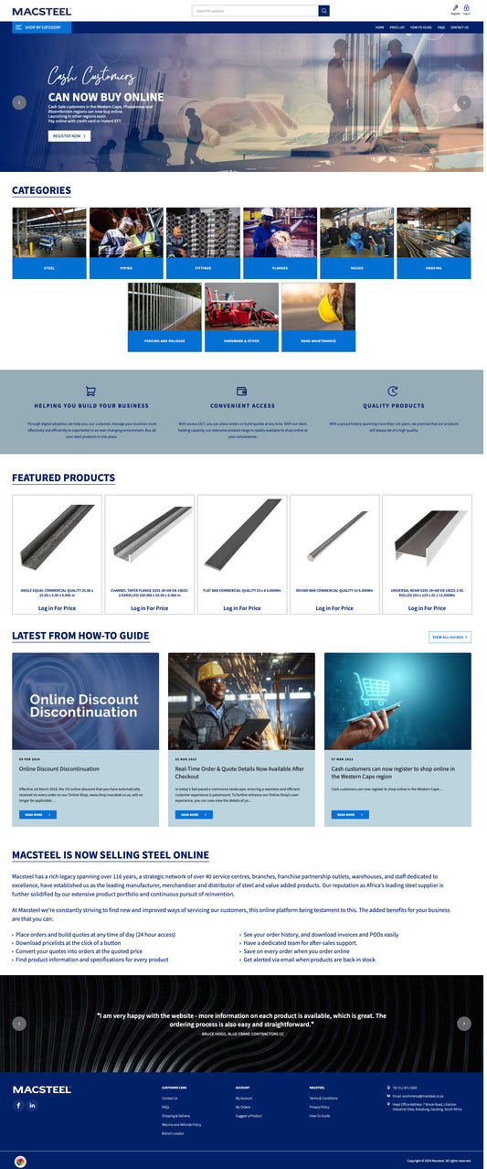 Steel Manufacturing: Inside Macsteel's B2B Ecommerce Platform