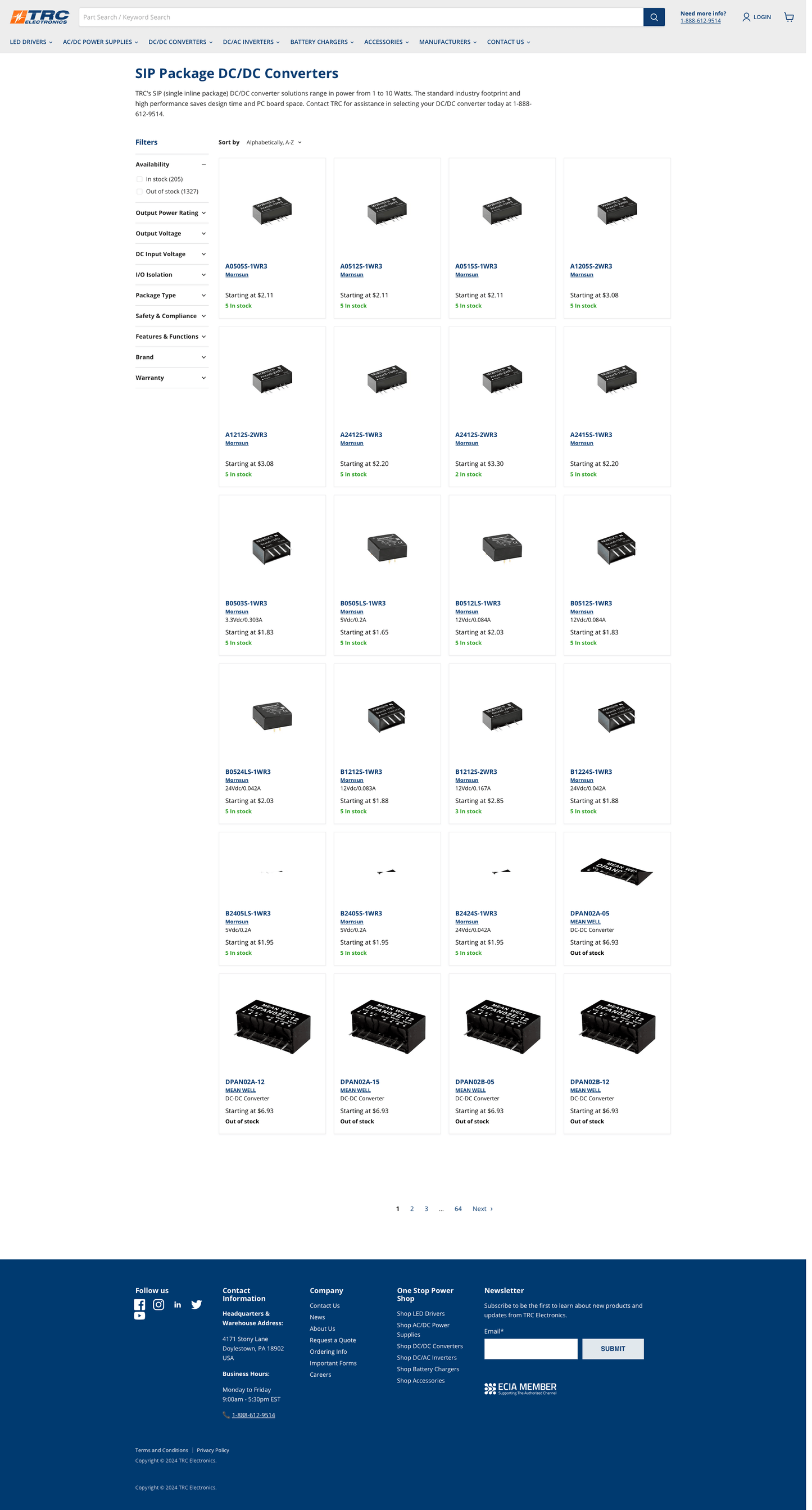 TRC Electronics’ B2B Ecommerce in Power Supply