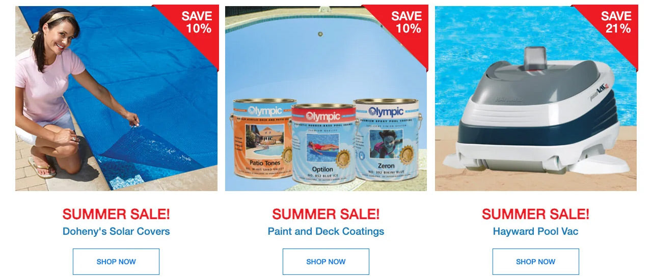 Promo deals section of doheny.com homepage