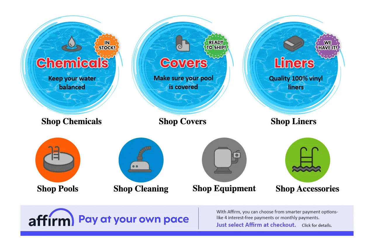 Categories navigation section of poolsupplies.com homepage