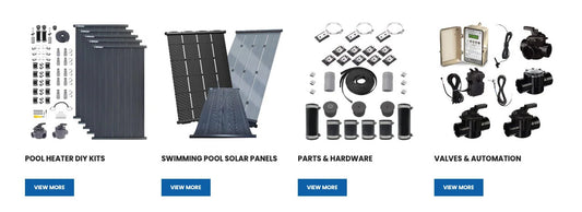 Product grid section of solarpoolsupply.com homepage