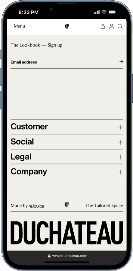 footer section inspiration from duchateau