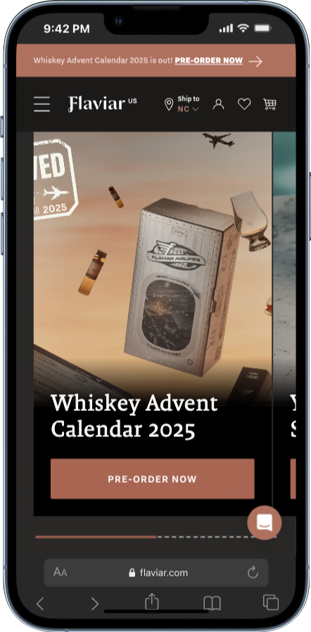 hero sections inspiration from flaviar