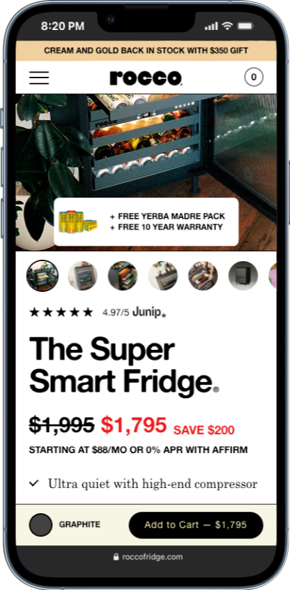 product details section examples from roccofridge